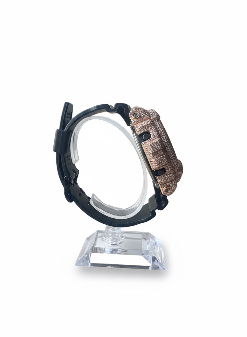 Diamond G-Shock - DW6900 - Grey Face - Rose Gold Bezel