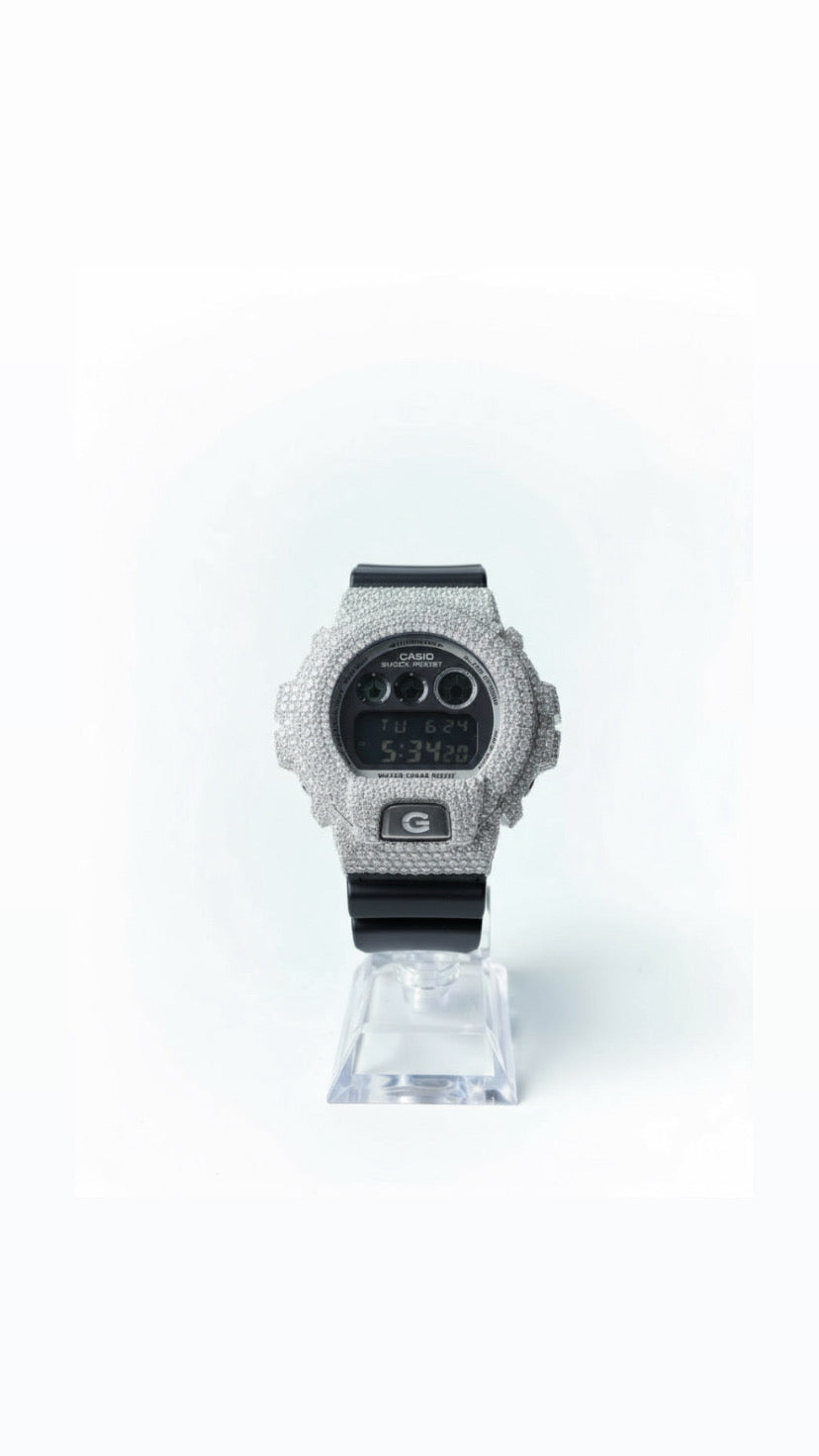 Diamond G-Shock DW6900 - Grey Face - Silver Bezel