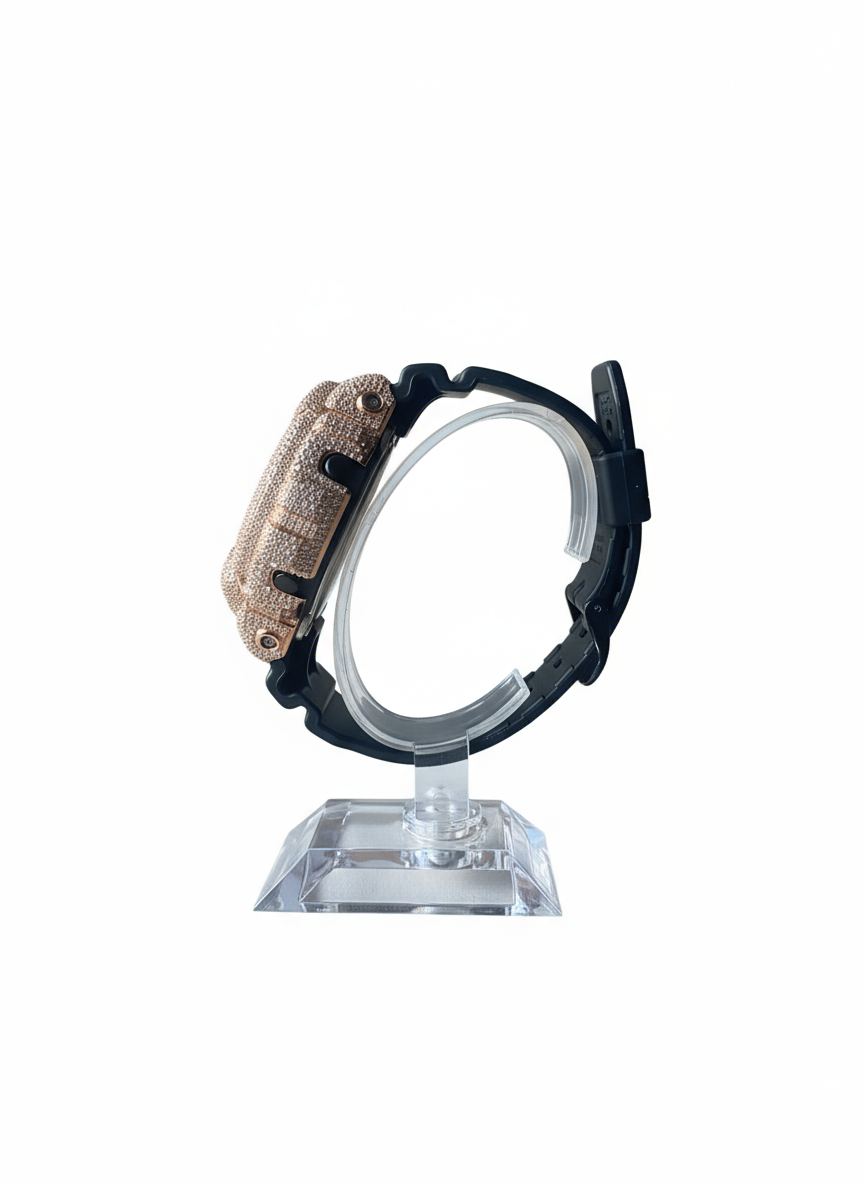 Diamond G-Shock - DW6900 - Grey Face - Rose Gold Bezel